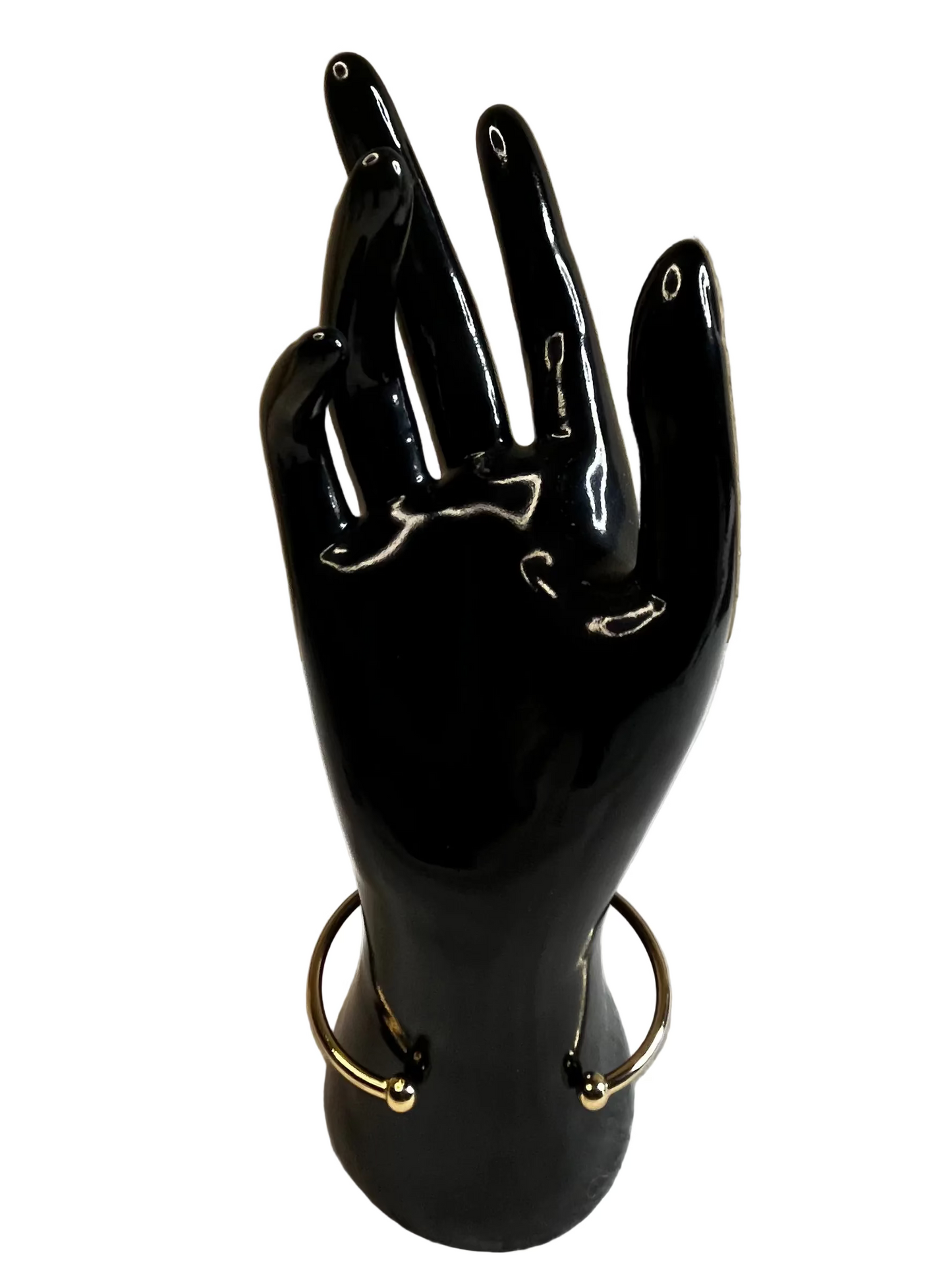 Tiger Eye & Black Tourmaline (Raw Stone) Bangle Bracelet